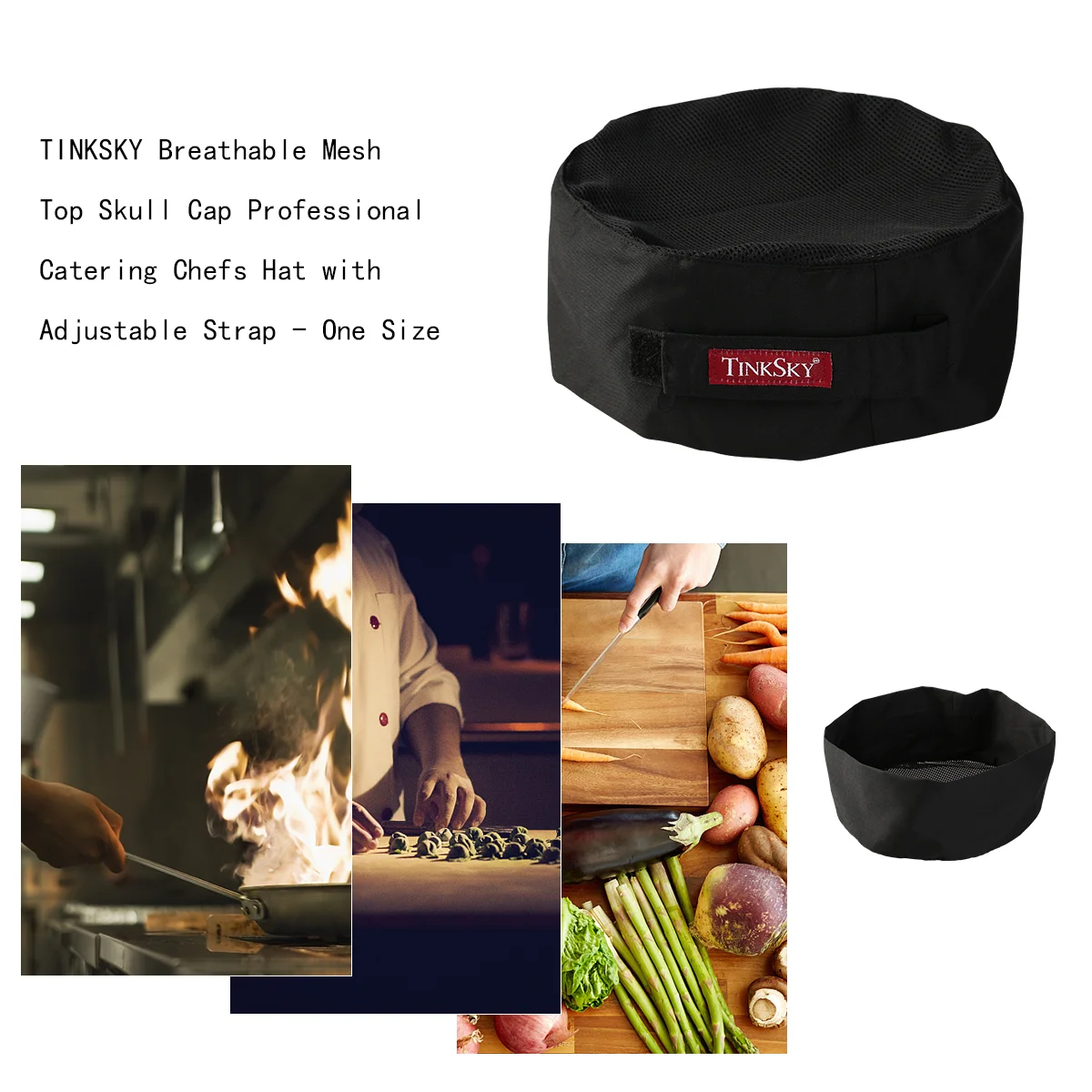 Catering Skull Cap Mesh Chef Hat Hoeden voor heren Ademend Professionele chef-koks Dames