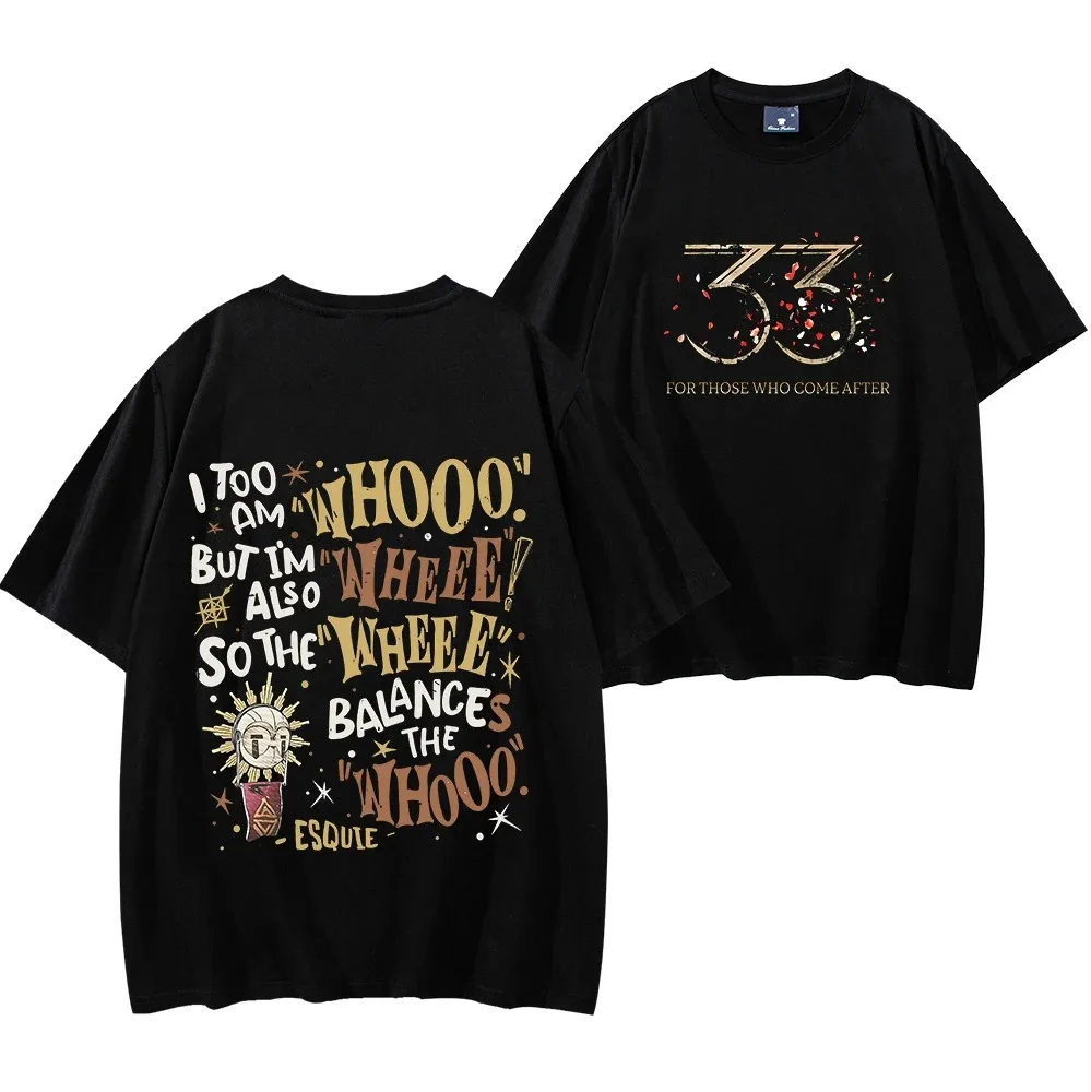 Camiseta Esquie Clair Obscur Expedition 33, camiseta con gráfico Expedition 33, camiseta de moda Whooo Wheee, estética inspirada en videojuegos de anime