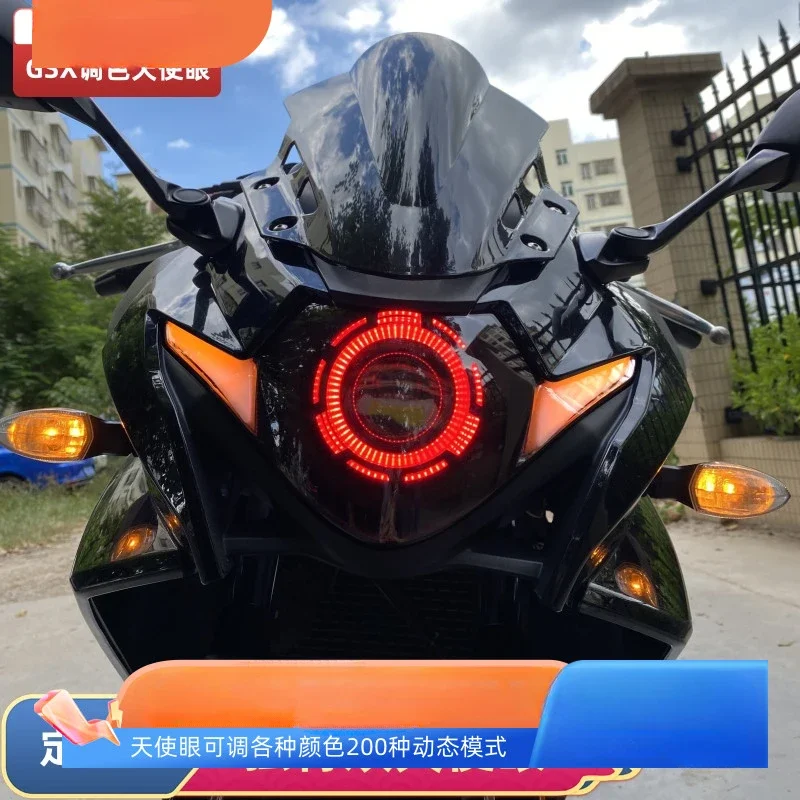 New GSX250R motorcycle angel eye headlight non-destructive modification accessories upgrade LED bifocal lens assembly