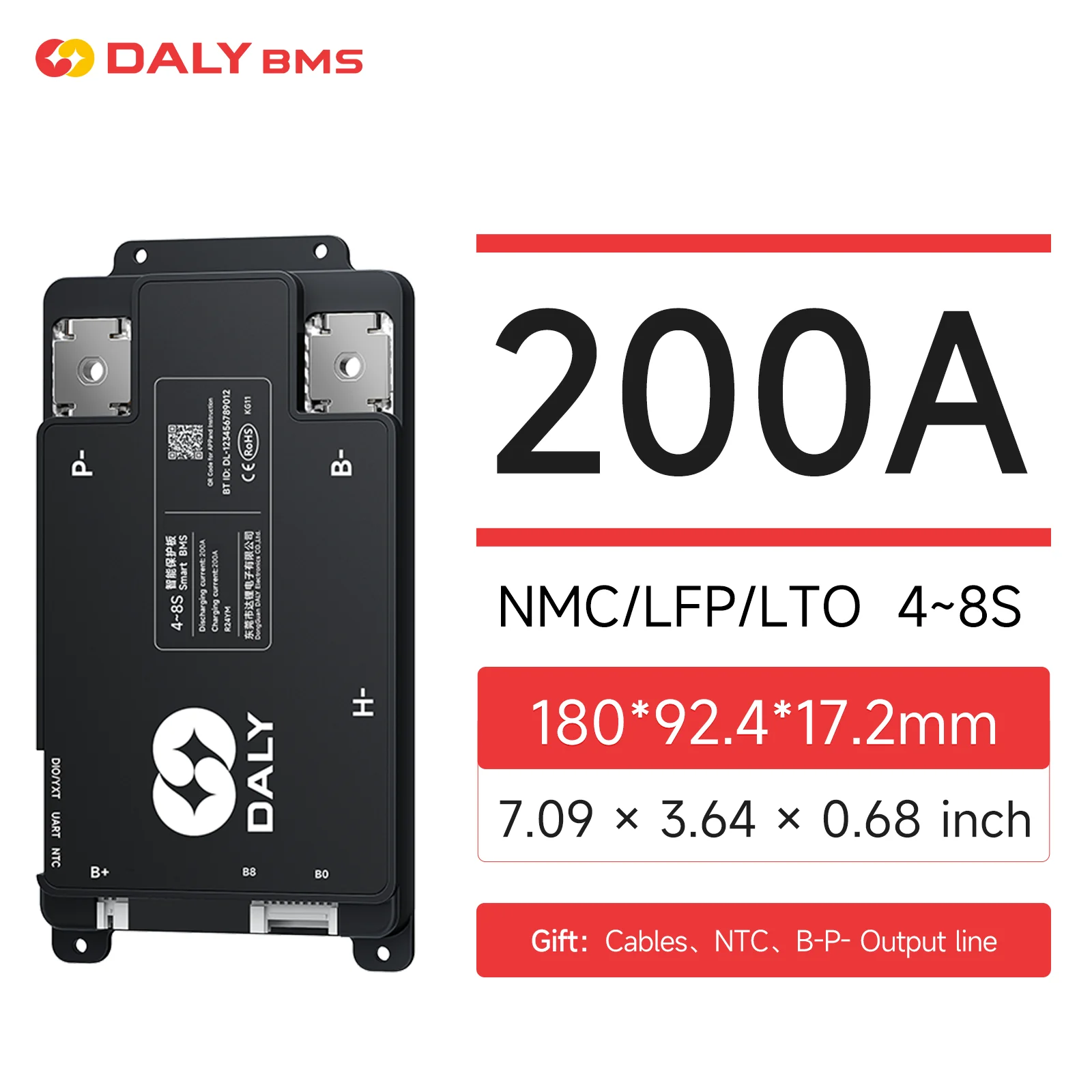 Daly Smart BMS 4S 6S 8S 12S 13S 14S 16S 17S 20S 24S Bluetooth BMS 30A 40A 60A 80A 100A 120A 150A 200A Lifepo4 Li-Ion LTO Batterie