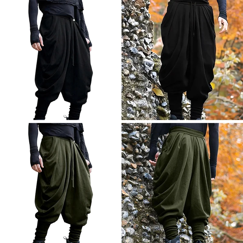 

Summer Men Joggers Harem Pants Elastic Waist Baggy Trousers Hip-hop Streetwear Drawstring Joggers Outdoor Climbing Sweatpants