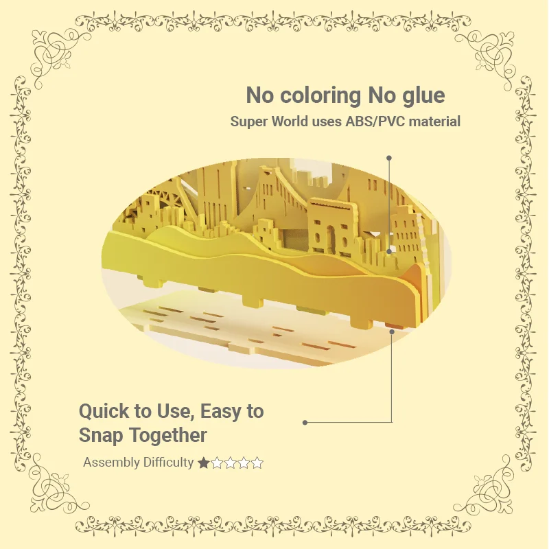 ​ Set di blocchi di legno con luce notturna creativa Puzzle 3D Kit modello di scena in stile tramonto europeo Giocattoli educativi da costruzione Regalo di compleanno ​