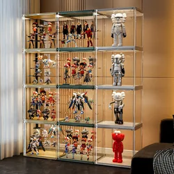 Transparent Acrylic Gundam Model Display Box Dolls Magnetic Door Organizer Stackable Collectibles Dustproof Display Case