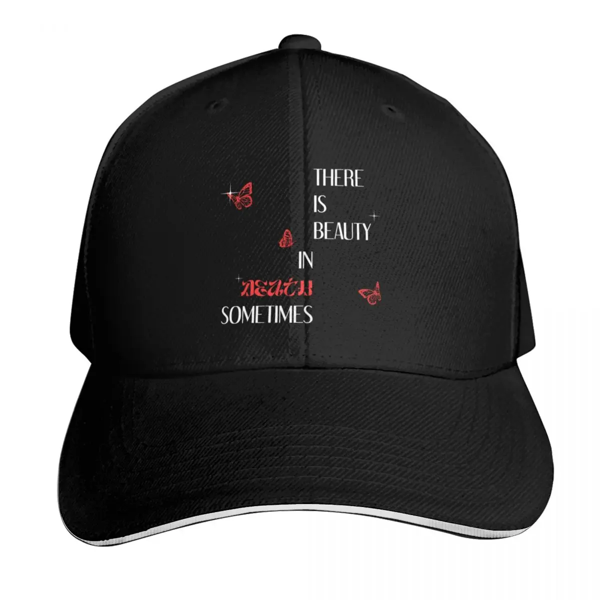 Chase Atlantic BEAUTY IN DEATH Lyrics Baseball Cap Strapback Dad Hat Six Panel Structured Crown Sun Protection UPF 50+