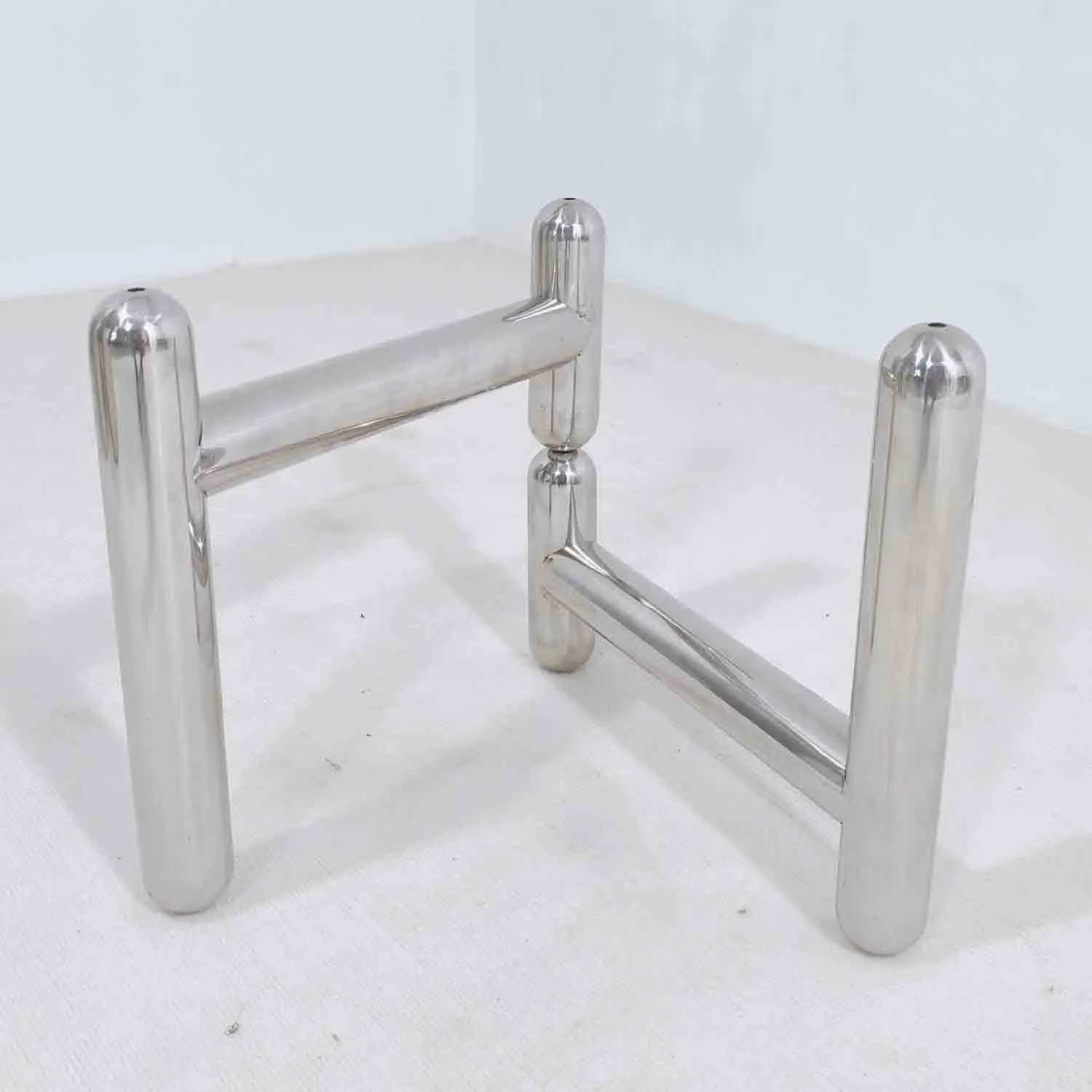Stainless steel round tube bracket simple modern furniture leg support bracket metal material glass coffee table tripod