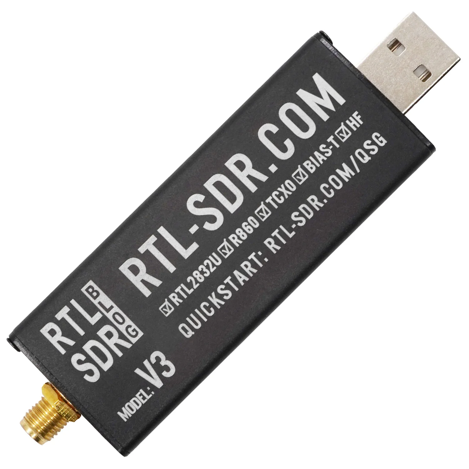 RTL-SDR  RTL SDR V3 R860 (R820T2) RTL2832U 1PPM TCXO SMA RTLSDR Software Defined Radio with Antenna