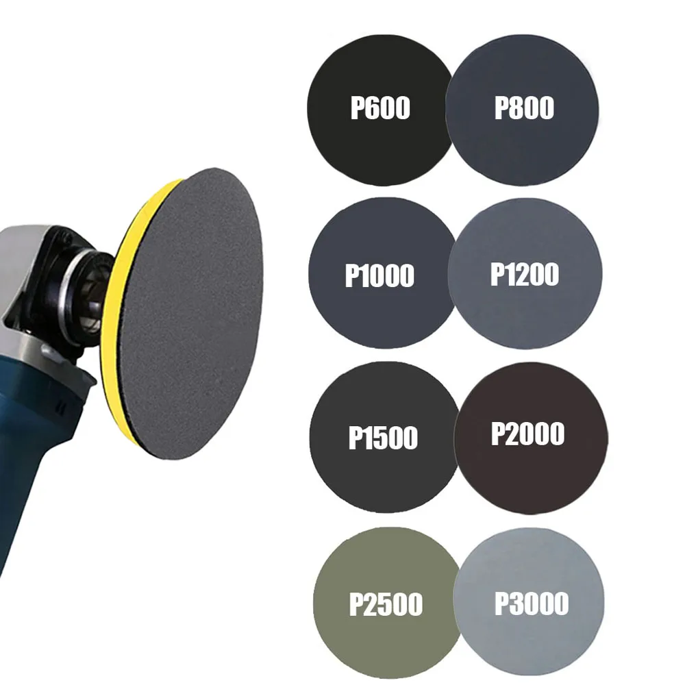 10pcs 3 Inch Round Sandpaper Disk Sander Disc 600-3000 Grit Sanding Grinding Disc Polish Pad For Polishing Wood Metal Headlight