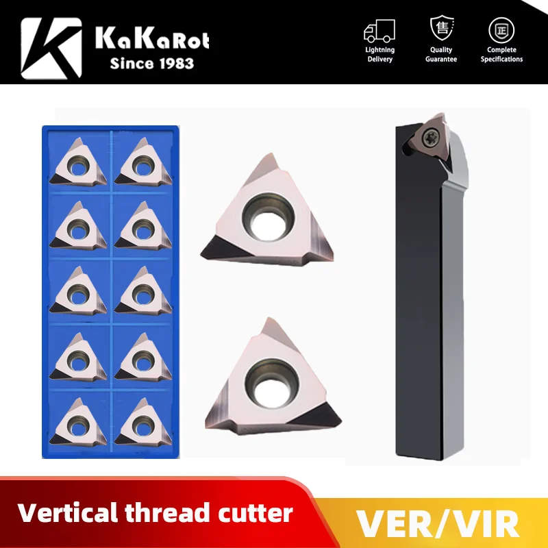 KaKarot 10pcs 16VER AG60 Carbide Inserts CNC Lathe Tools Threading Blade Tools for Stainless Steel Cutter Bar Turning tool