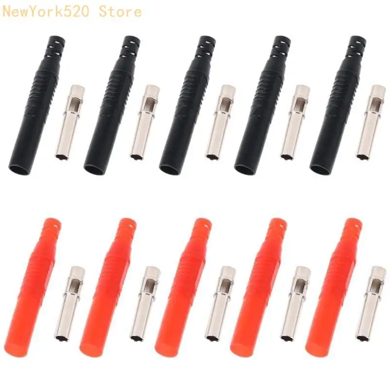 10x Solder DIY Banana Female Insulated Plug Wire Solder Connector for 4mm Male Non-Insulated Banana Plug Connector N84C