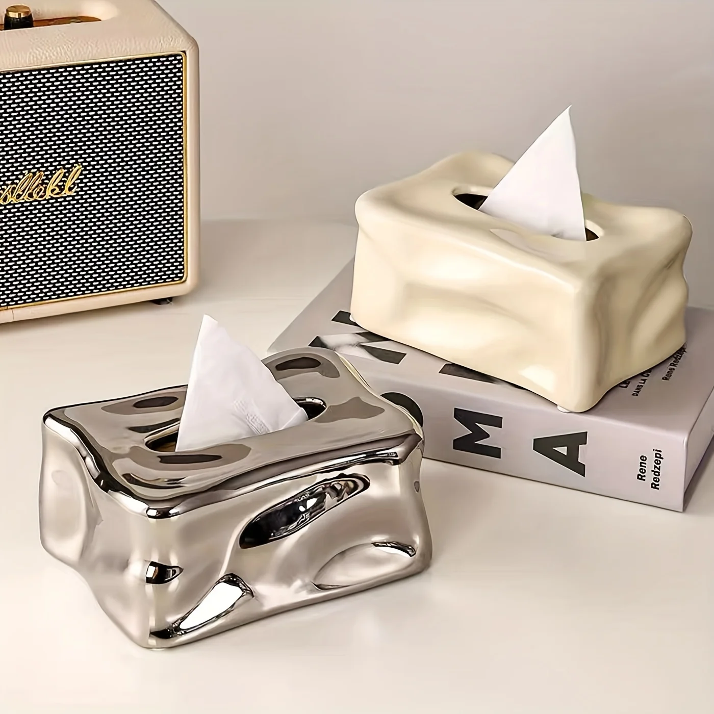 Scatola per fazzoletti in ceramica, coperchio per scatola, contenitore per dispenser di tovaglioli, porta fazzoletti creativi, scatola portaoggetti per bagno