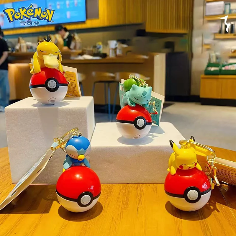 Auténtico Pokémon, Bola Luminosa, Pikachu, PSYDUCK, BULBASAUR, PIPLUP, Muñeco Hecho a Mano, Colgante, Regalo para Niños, Juguete de Cumpleaños
