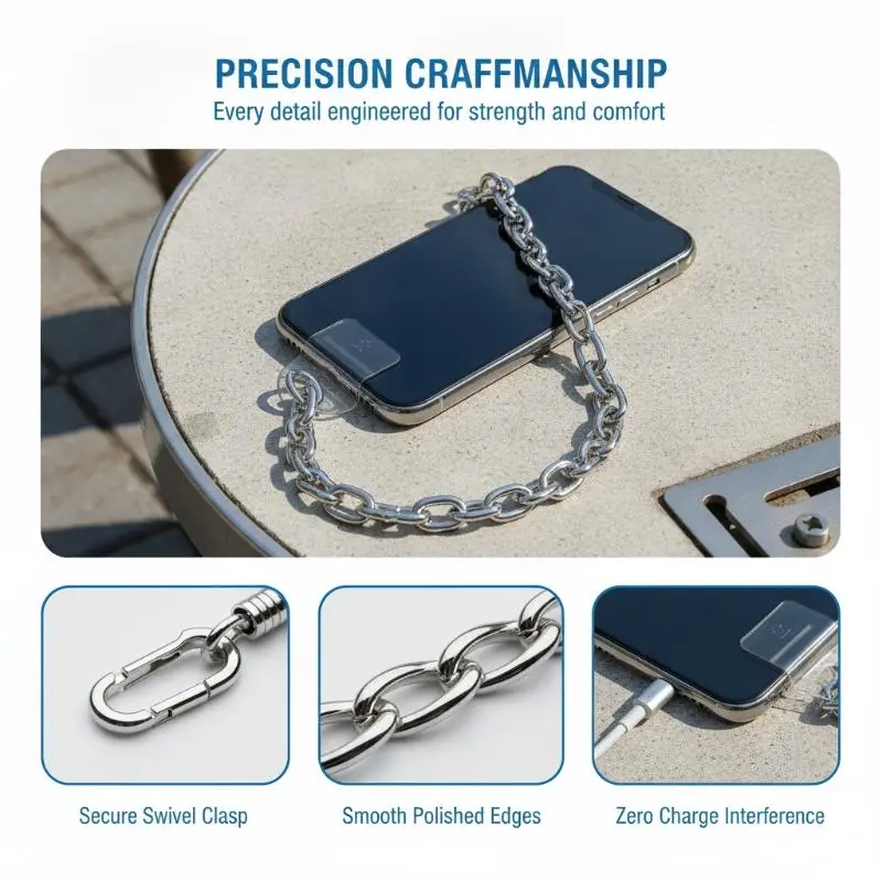 Anti-Theft Phone Lanyard with Removable Trouser Chain Heavy-Duty Lightweight Phone Strap for Travel Hiking Trips