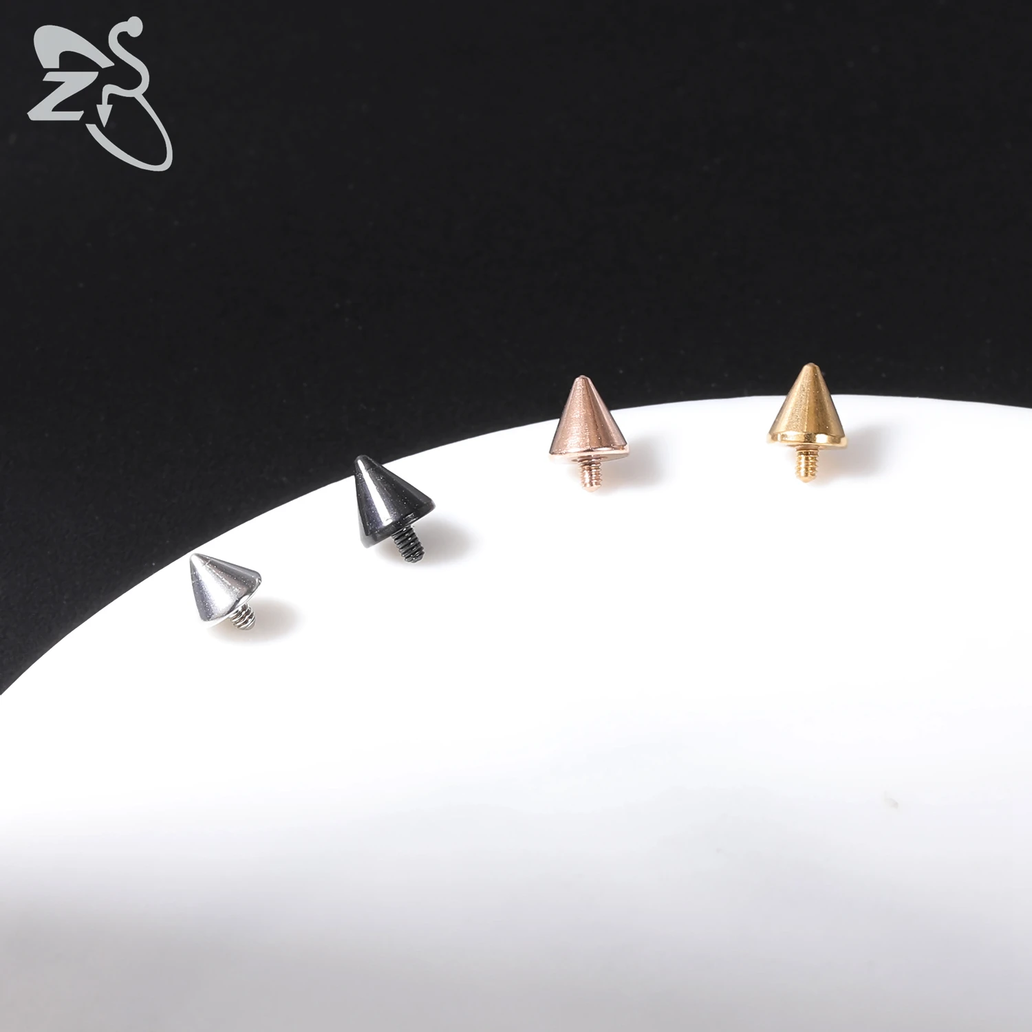 ZS 10pcs/lot 4 Colors Stainless Steel Micro Dermal Piercing Set Moon Hear Star Anchor Surface Piercings Skin Diver Body Jewelry