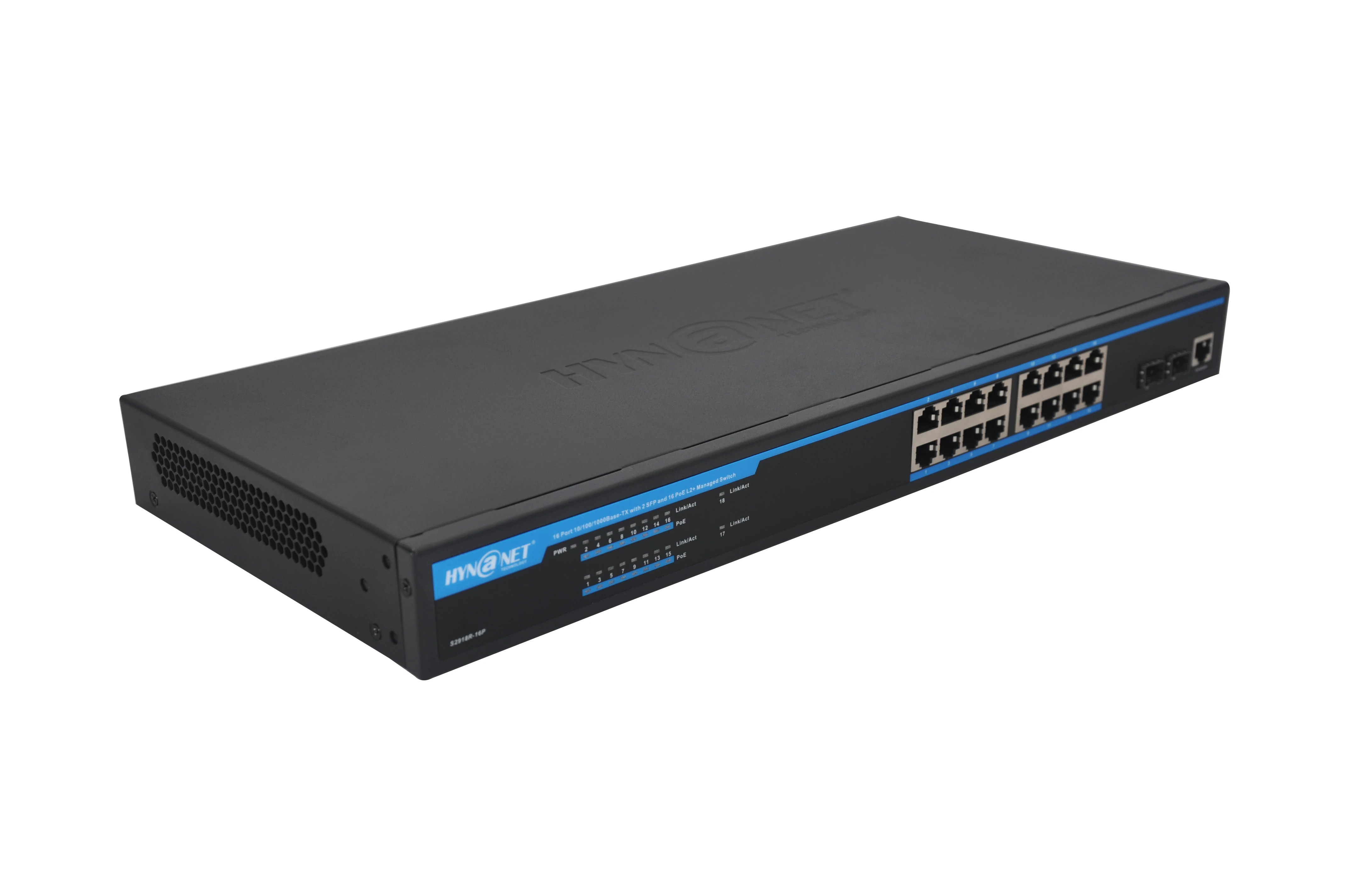L2 Managed Gigabit Ethernet Switch with PoE Injector 16 10/100/1000Base-TX Ports 2 Gigabit SFP Ports Network Switch POE Switch