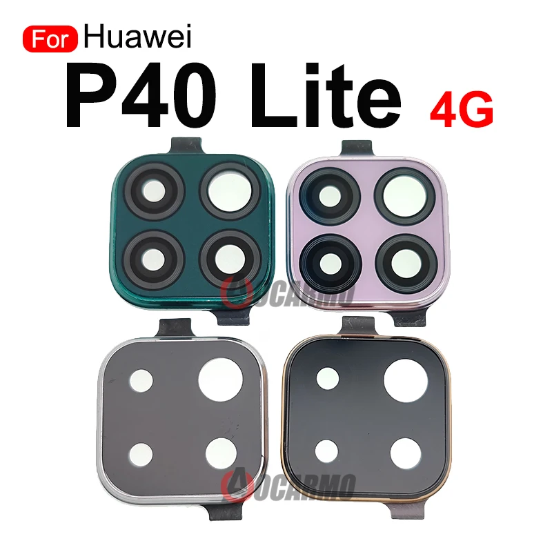 1Pcs Back Camera Lens With Frame Black Green Pink Replacement Parts For Huawei P40 Lite 4G 5G