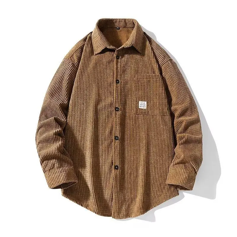 

Loose Casual Men's Shirt New Style Autumn Fashion Outerwear Standard Fit Long Sleeve UV Protection No Pocket Design Spring Li...