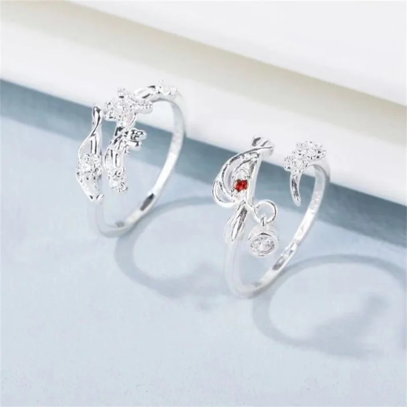 Anime Tian Guan Ci Fu Ring Heaven Official's Blessing Hua Cheng Xie Lian Adjustable Unisex Couple Rings Jewelry Accessories Gift