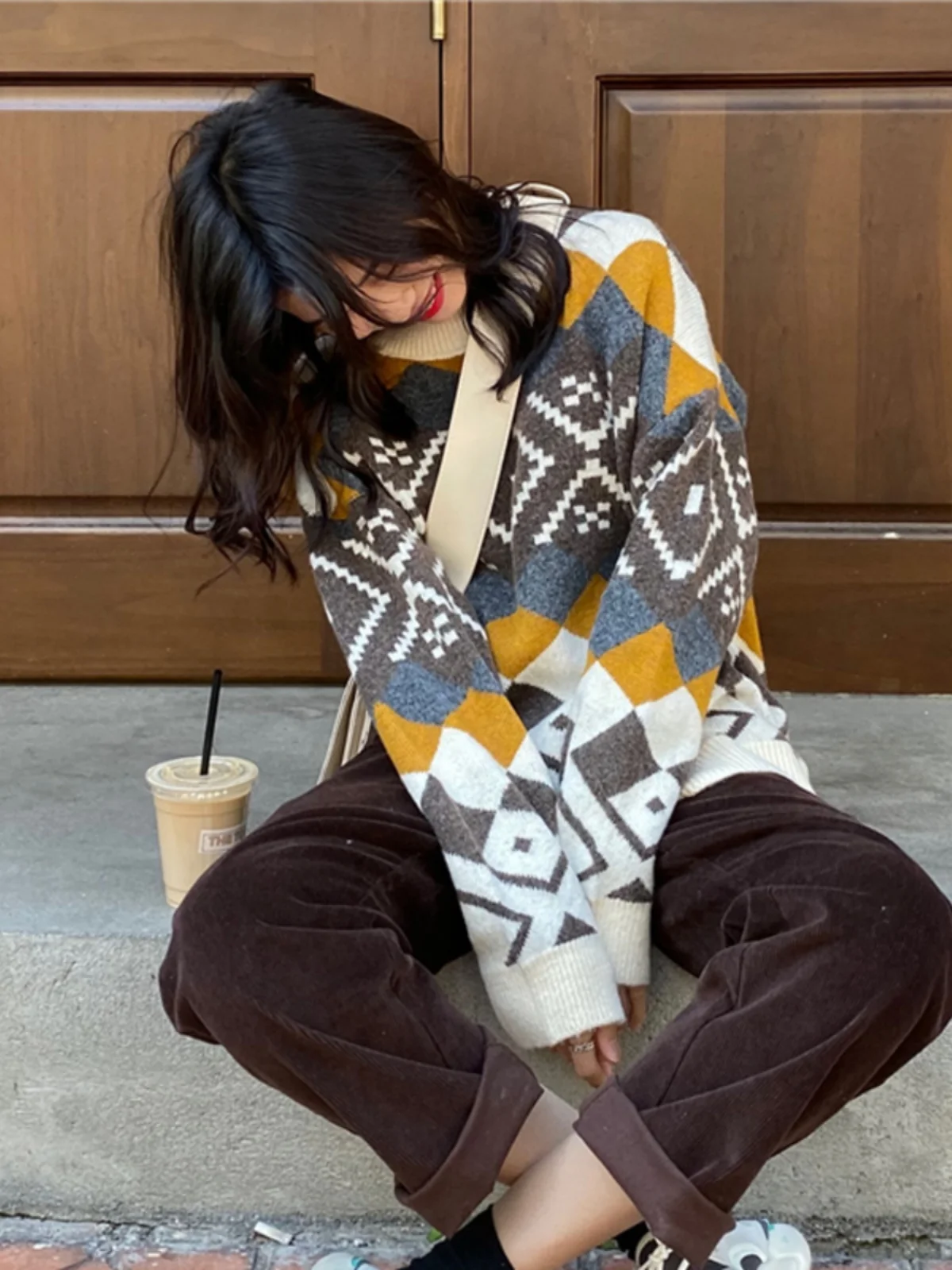

Long Sve Women's Sweater Loose Faionable Outerwear Knitted irt Autumn Winter Casual Sle Comfortable Breathable Material