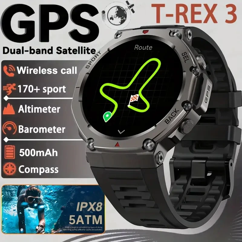 T-RX 3 Military GPS Smart Watch with AMOLED Display