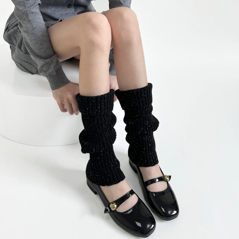 New Autumn and Winter Women Leg Warmers Wool Knitted Warm Foot Cover Knee Socks JK Girls Lolita Leg Warmer Long Socks Stockings