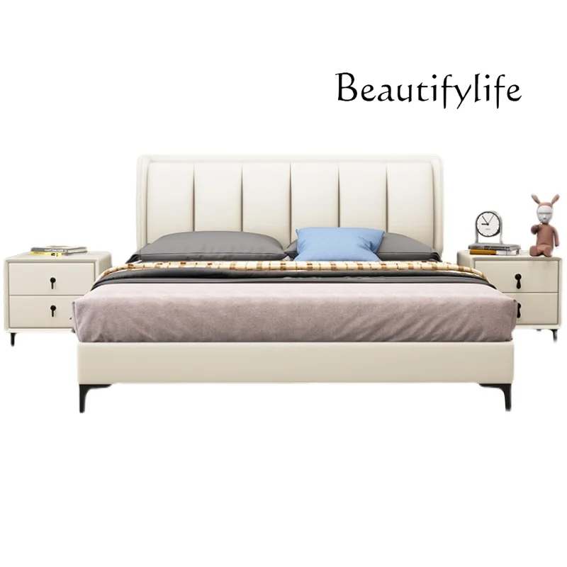 

Leather bed 2x2.2 meters Queen bed 2000 × 2200 by two meters Two double beds Modern and simple