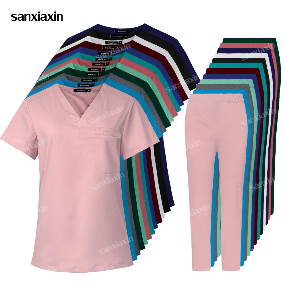 Groothandel Medische Uniforme Chirurgie Scrub Set Ziekenhuis Werkkleding Klinisch Verpleegkundige Uniform Tandheelkundige Pak Rechte Werkkleding S-XXXL