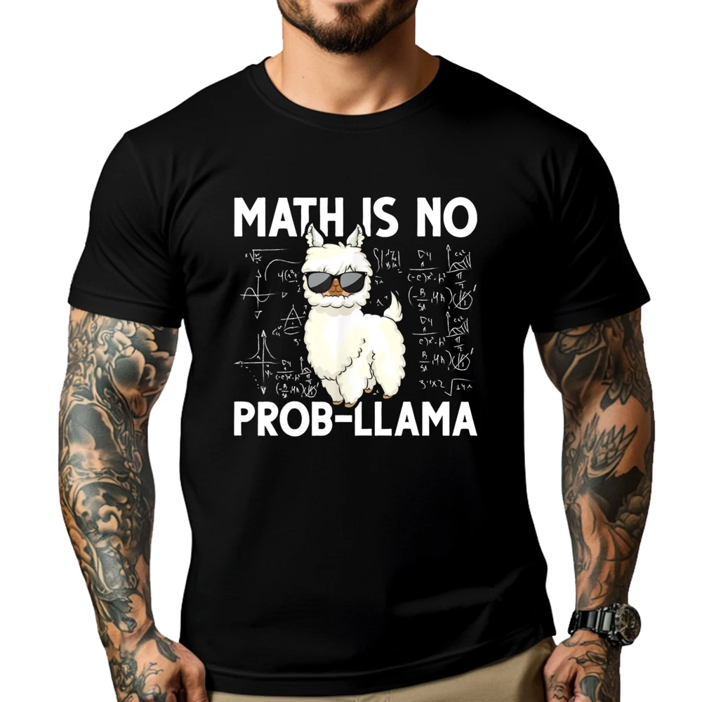 

Funny Math Nerd Geek Llama Animal Alpaca Mathematician Math Fall Clothes Aesthetic Casual Everyday Sale Mens Tshirts Printing
