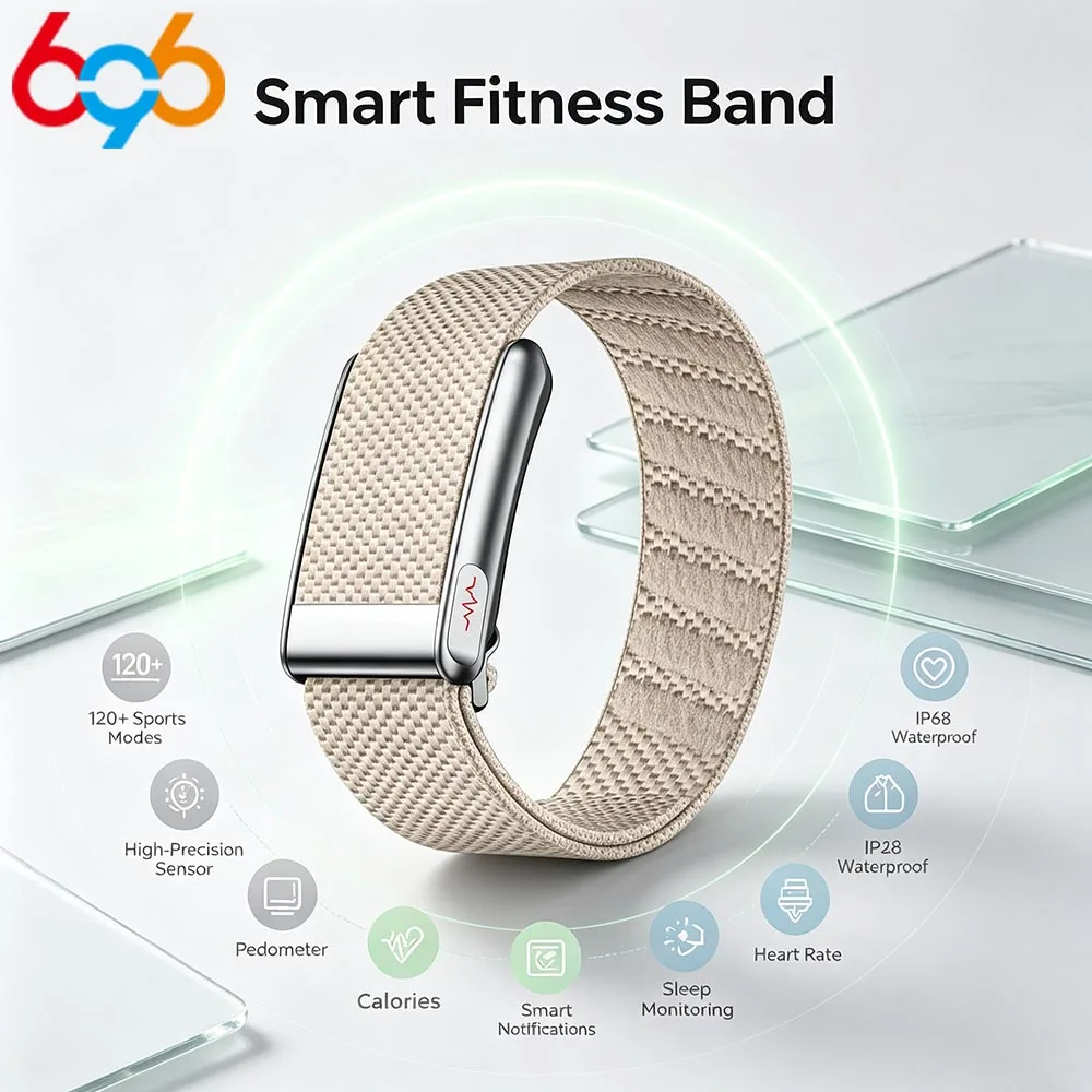 Waterproof Nursing Grade Smart Bracelet Health Band Sport Fitness Tracker NFC Screenless Smartwatch Man Women Sleep Monitoring