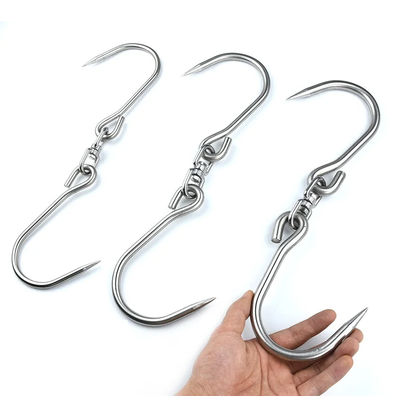 1Pcs Stainless Steel Pork Duck Bacon Meat Hook Sausages Carne Heavy Duty Hangers Heavy Duty Ceiling Hooks Multipurpose Hooks