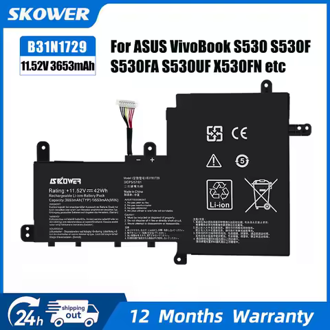 SKOWER B31N1729 Laptop Battery For ASUS VivoBook S15 S530F S530FA S530FN S530UA S530UF S530UN X530FN