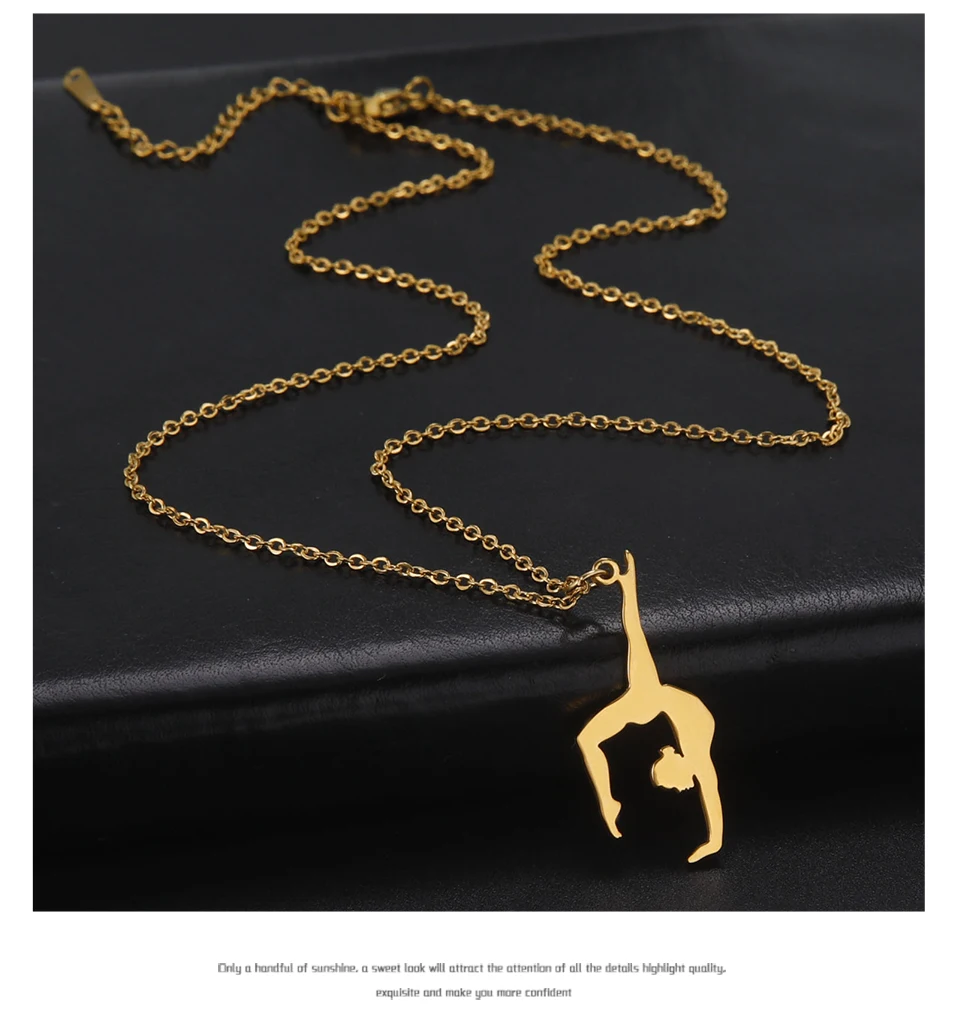 Ginnastista Collana Con Ciondolo Ginnasta – Gioiello Ispirazionale Per Donne E Ragazze, Regalo Per Amanti Della Ginnastica, Acciaio Inossidabile, 43 Cm + 5 Cm - 3