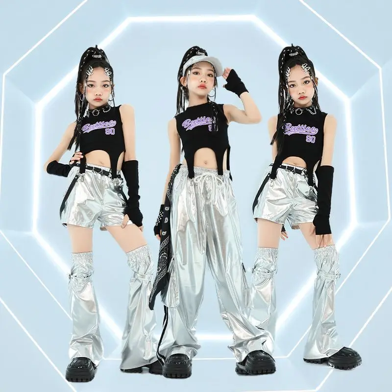 

Silver Fringe Tops Hip Hop Dance Clothes Sequin Catwalk Outfit Shiny Stage Costume For Girls Jazz Performance Clothing