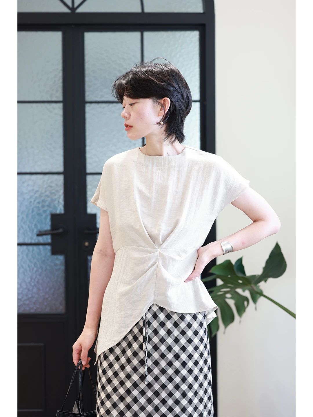 

Lightweight Breathable Linen round Ne ort Sve irt Women's Slimming Top Asymmetrical Design Summer New Sle Commute ...