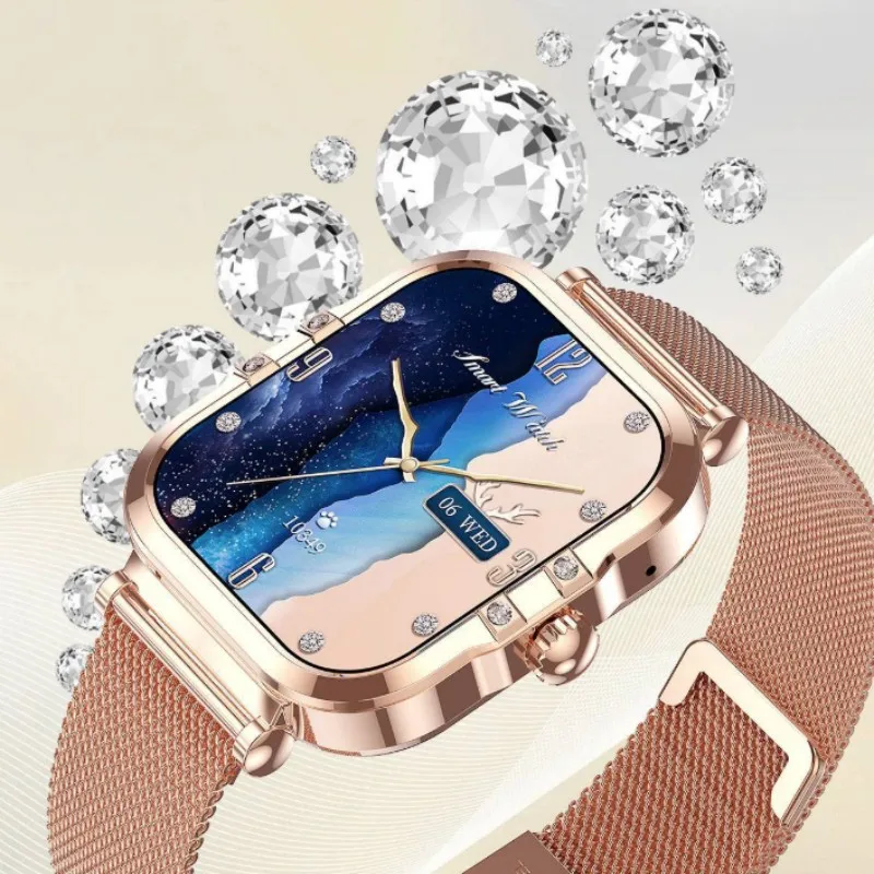Hk82 esportes moda smartwatch feminino 1.75 polegadas amoled tela hd ai função nfc bt chamadas informações empurrar gerenciamento menstrual