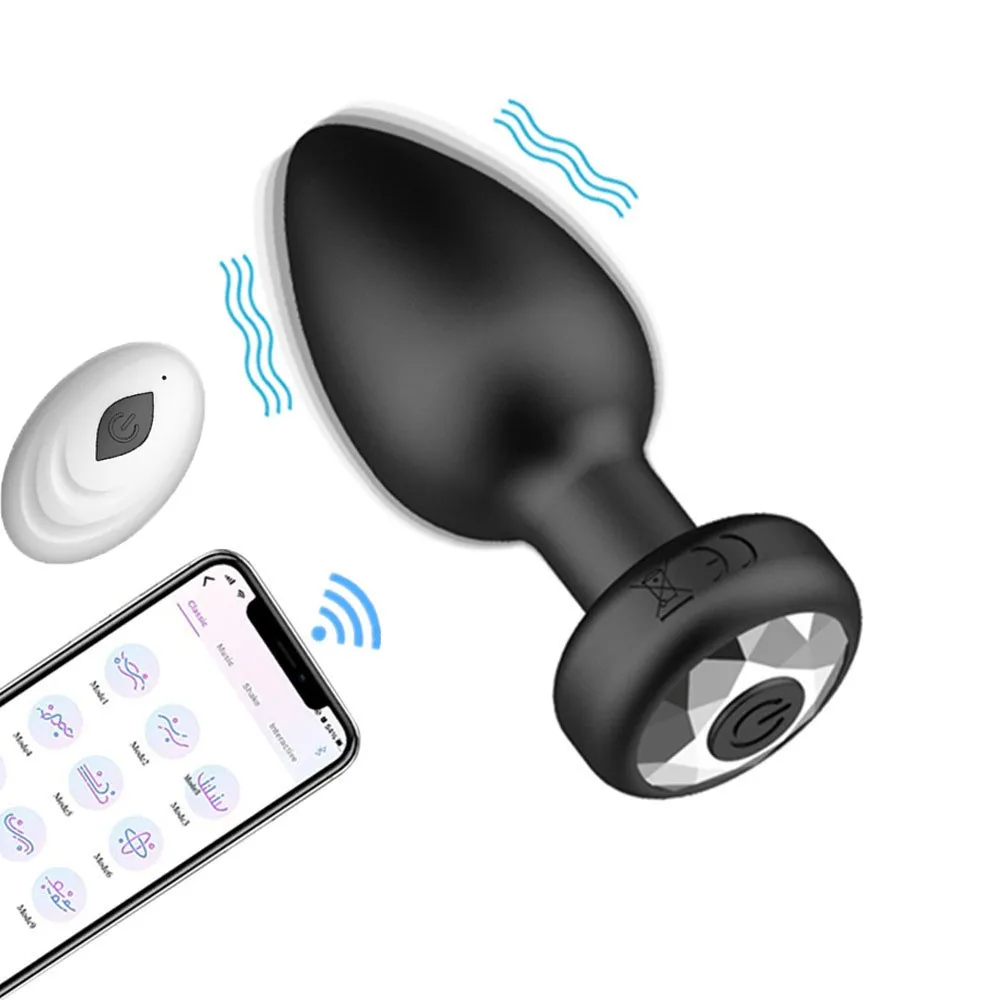 Mainan seks dewasa Dildo Masturbator pemijat prostat steker pantat Anal Bluetooth mainan seks untuk wanita pria Gay APP Remote Control