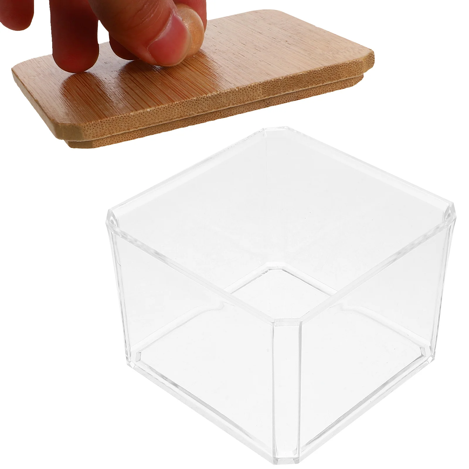 

Swabs Holder Balls Cotton Pads Organizer Clear Container Makeup Vanity Organizer Desk Storage Box For Cotton Rounds Hair