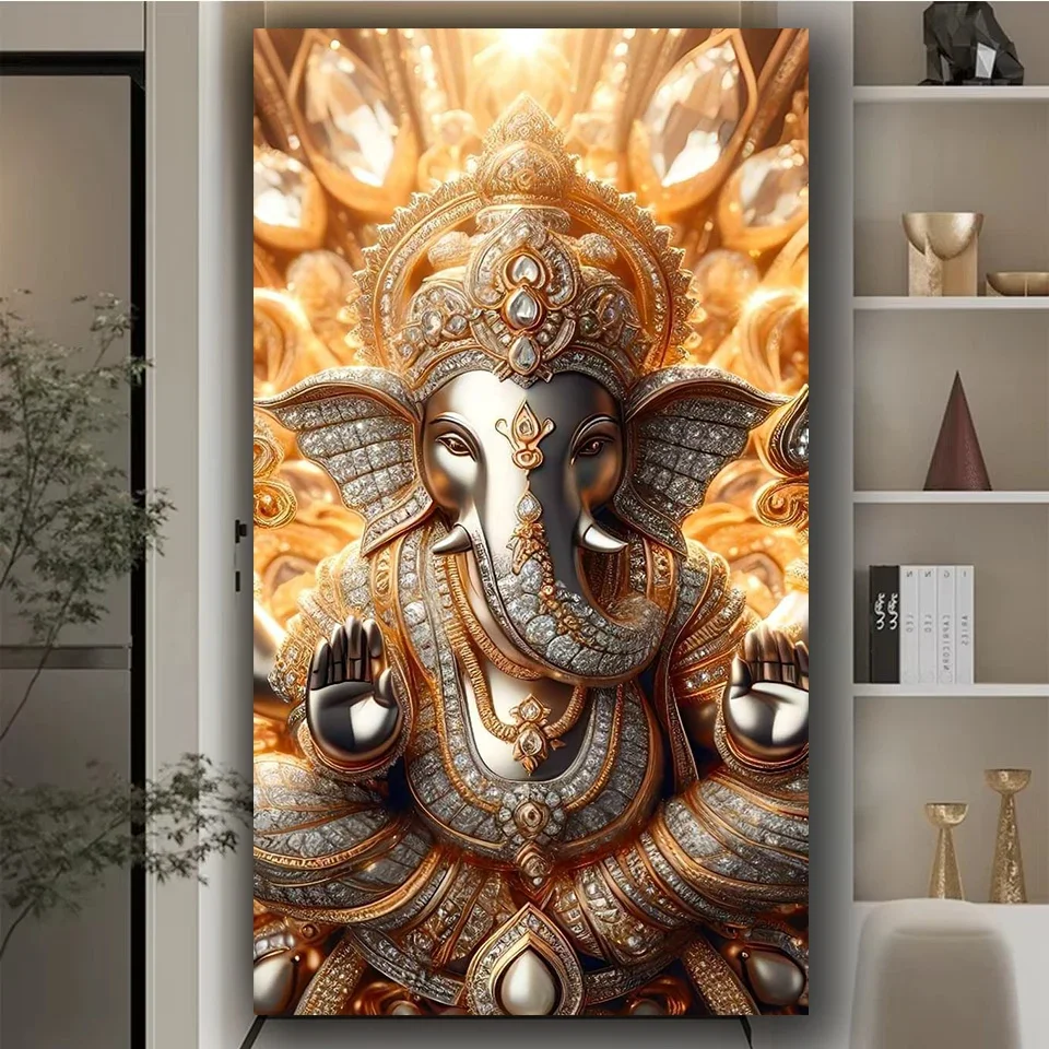 

Mythology Lord Ganesha Diy Diamond Painting New 2026 Large Full Square Round Diamond Mosaic Cross Stitch Kits Home Decor