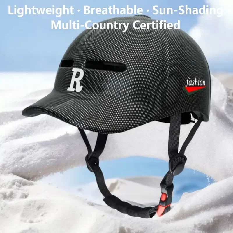 LED cycling helmet with sun visor, integrated cycling helmet CE certified, unisex commuter skateboard helmet