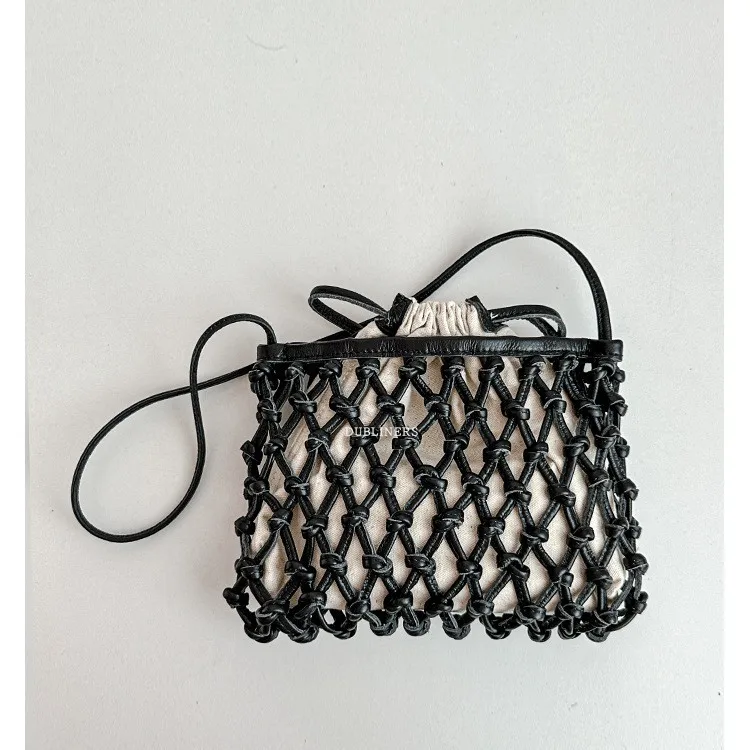 

2025 Spring Faion Basket Weave Hollow out Casual Women's Crossbody Bag Sweet Cool Sle Top Layer Cowhide Leather
