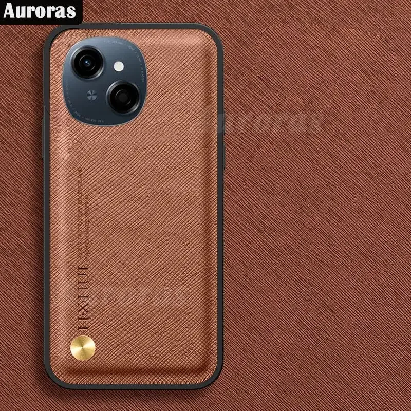 

For Tecno Spark Go 1 Case Magnetic Plate Cross-Grain Leather Shockproof Silicone Bumper Cover For Tecno Spark Go 1 1go Shell