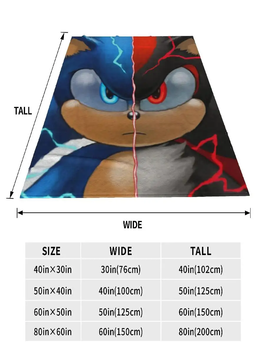Warm Soft Flannel Throw Blanket for Bed Living Room Home Travel Sofa  Sonic Shadow Plush Bedspread