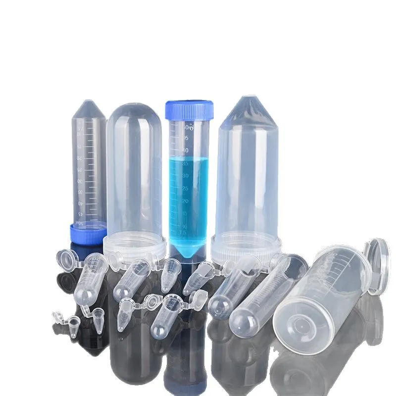 Botellas de plástico para almacenamiento de semillas de jardín, contenedor de tubo de centrífuga con tapa, accesorios de prueba de laboratorio de ciencia, transparente, 0,1-30ML