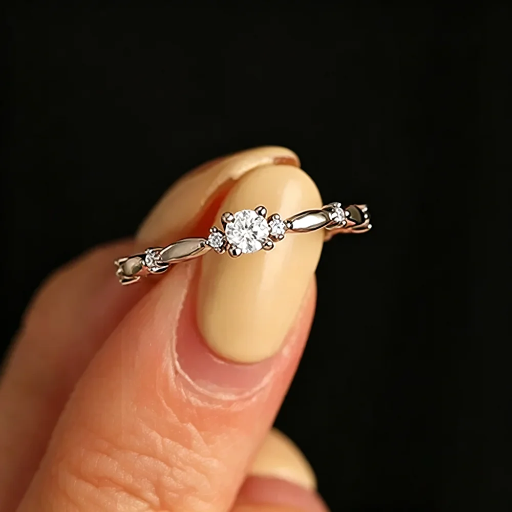 925 Sterling Silver Moissanite Wedding Band for Women Girl Elegant Half Eternity Zircon Bridal Matching Jewelry Accessories