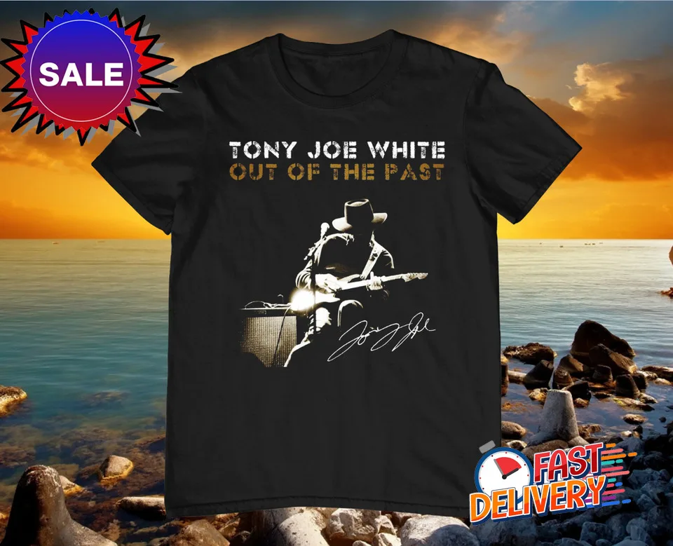 Nowa bawełniana czarna koszulka Tony Joe White Out Of The Past Wszystkie rozmiary S-5XL