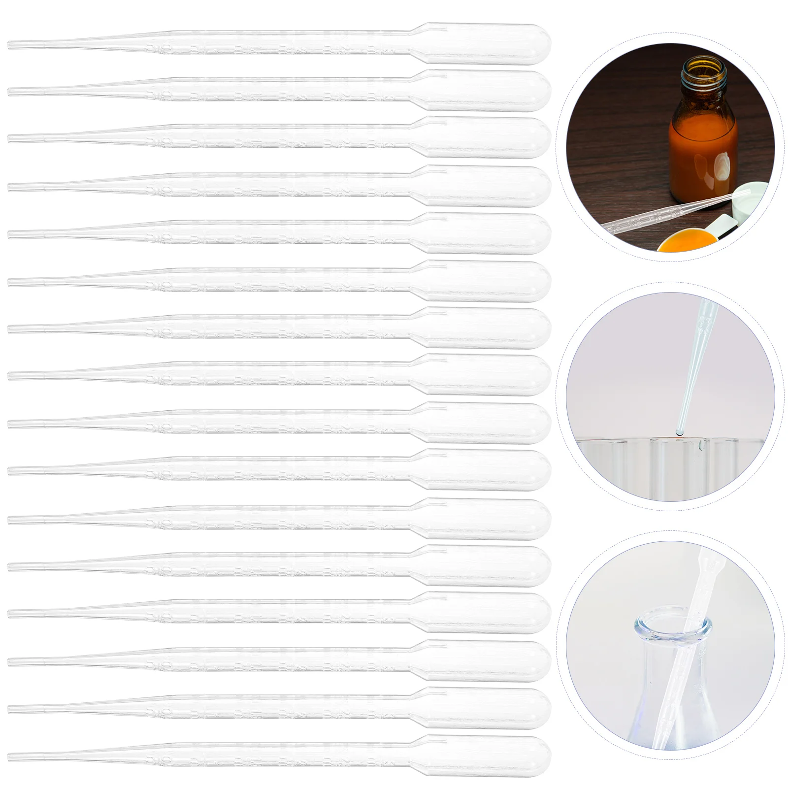 100pcs 3ML Plastic Transfer Pipette Washable Pasteur Pipettes Measuring Pipettors Disposable Dropper for Mixing Acrylic Paints a