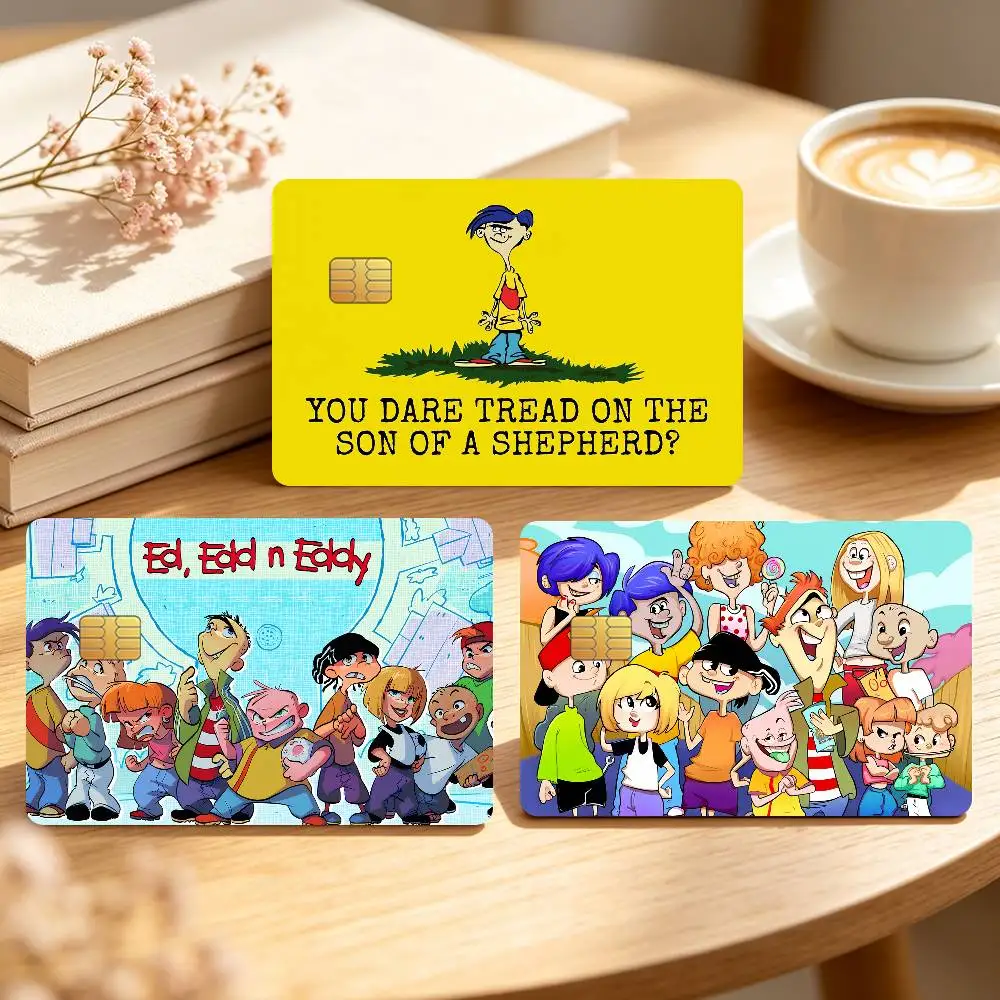 Funny E-Ed E-Edd n Eddy Cartoon Credit Card Skin Stickers For Bank Bus Metro Cards Waterproof Anti-Scratch Gift 4PCS