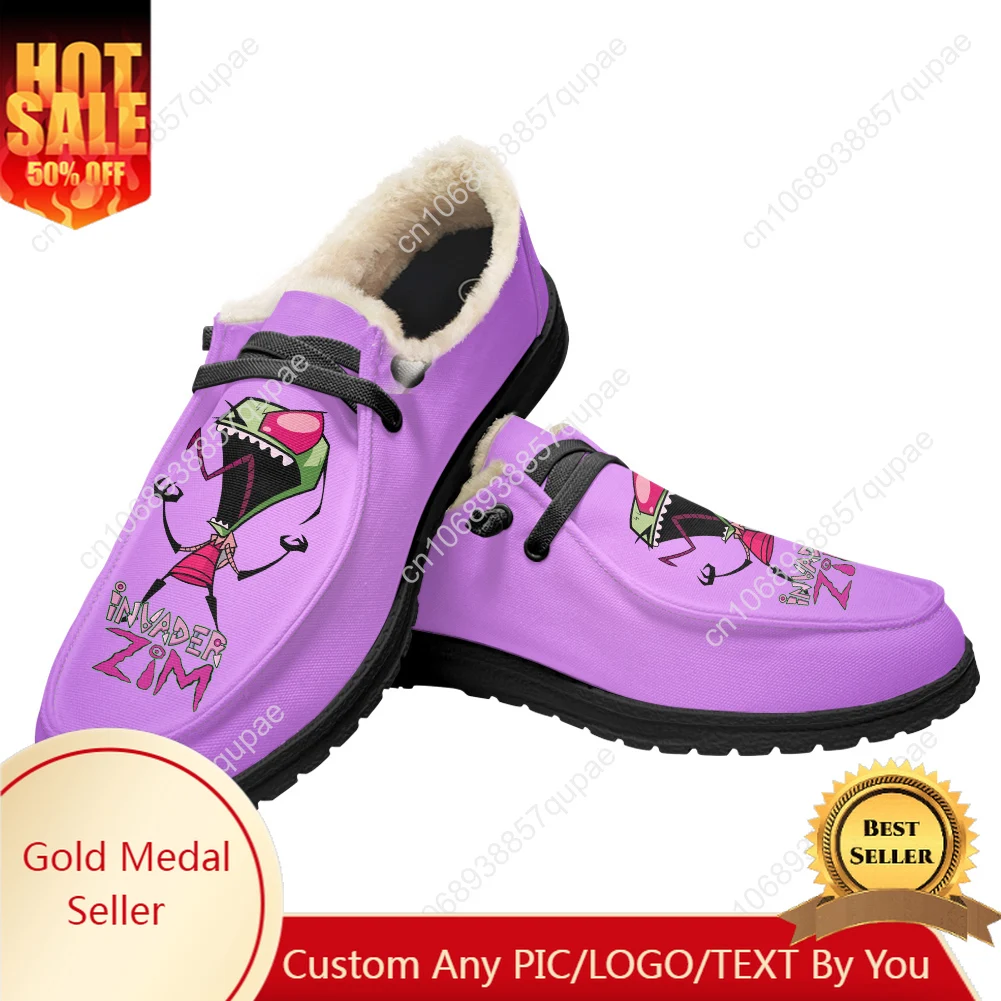 

Zim Anime Flat Shoes Anime Cartoon Invader Men Women Teenager Sneakers Soft Keep Warm Shoes Outdoor Casual Footwear Custom Shoe