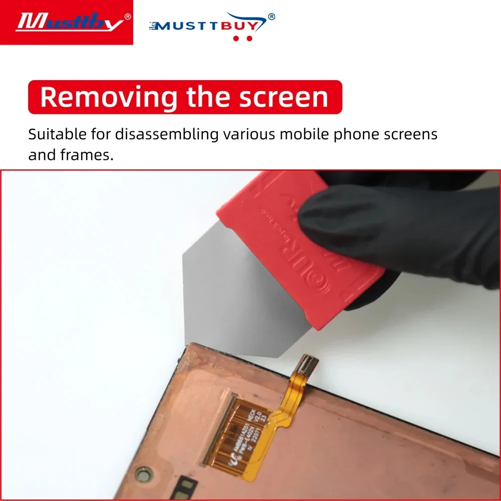 Musttby Sharp Flat Oblique Disassembly Blade Anti‑Scratch For Phone Motherboard CPU IC Chip Glue Removal Repair Tool