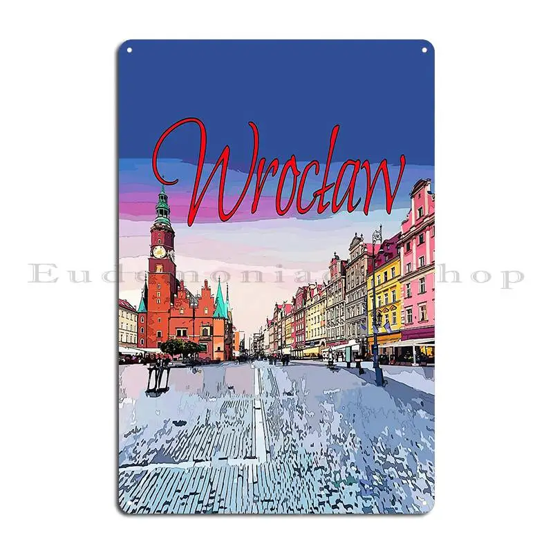 Wroclaw Poland Artwork Mazurarts Metal Plaque Classic Vintage Iron Vintage Cinema Tin Sign Poster