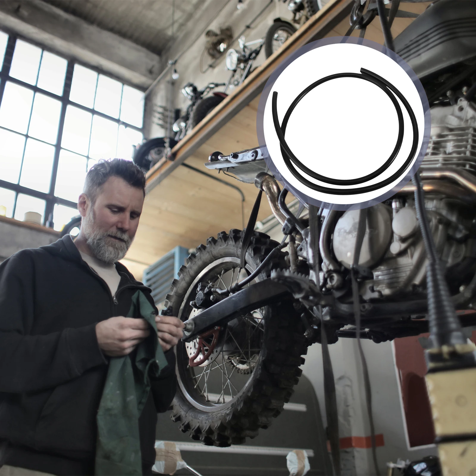 

1M Fuel Hose for Car Motorcycle PU Tube Black Smooth Surface Excellent Oil Resistance Diesel Hydraulic Oil Transport